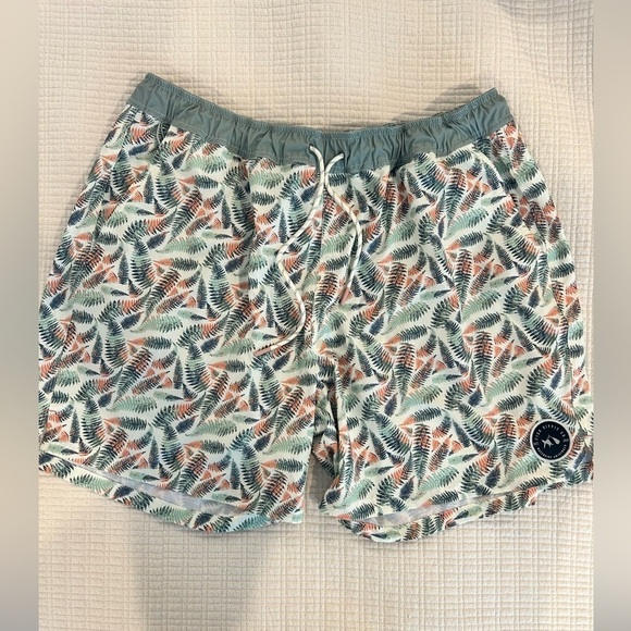 Fish Hippie Co. Meridian Volley Swim Shorts Tropical Palm-Mens XXL- MSRP $65 - Picture 1 of 5